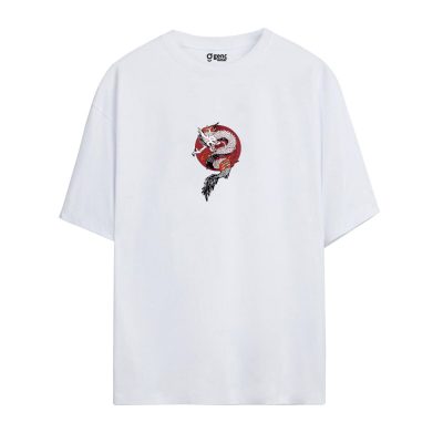 Gençwear Oversize Dragon T-Shirt Beyaz