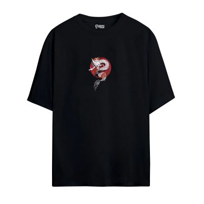 Gençwear Oversize Dragon T-Shirt Siyah